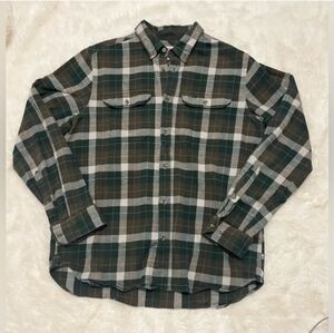Fjallraven Singi Heavy Flannel, Plaid, Green / Brown / White, Men’s XL